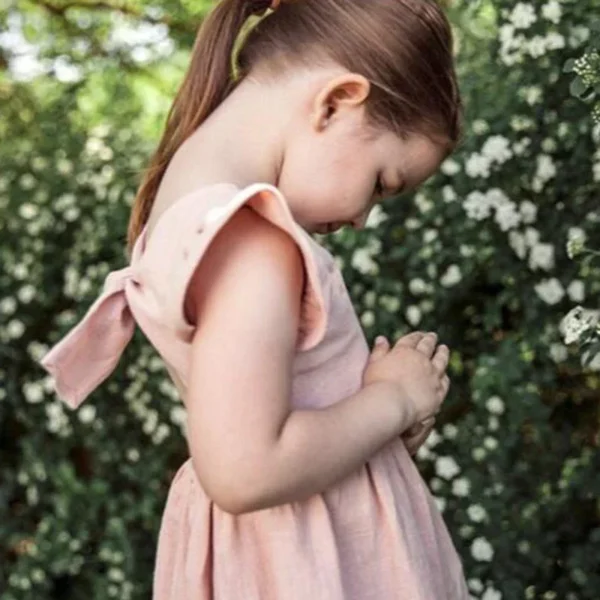 0-5Yrs Children Girls Ruffles Dress Casual Sleeveless Dress Summer Kids Girls Back Bow Clothing Outfits - Image 3
