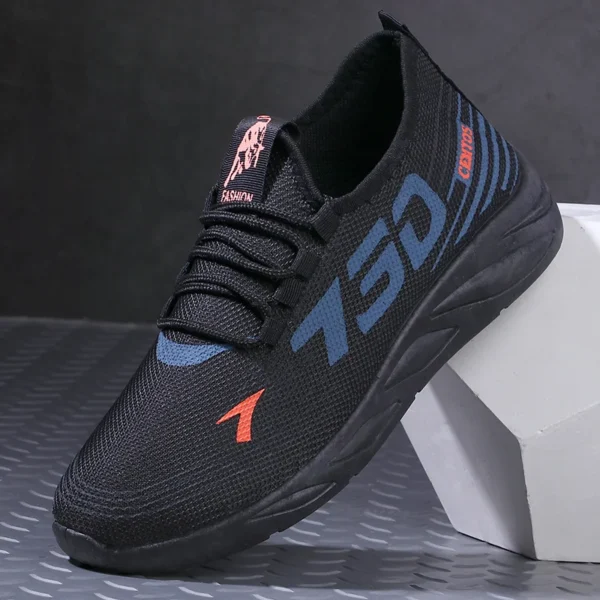 Men's casual sports shoes, lightweight sports shoes, white outdoor breathable mesh black running shoes, sports jogging tennis sh - Image 5