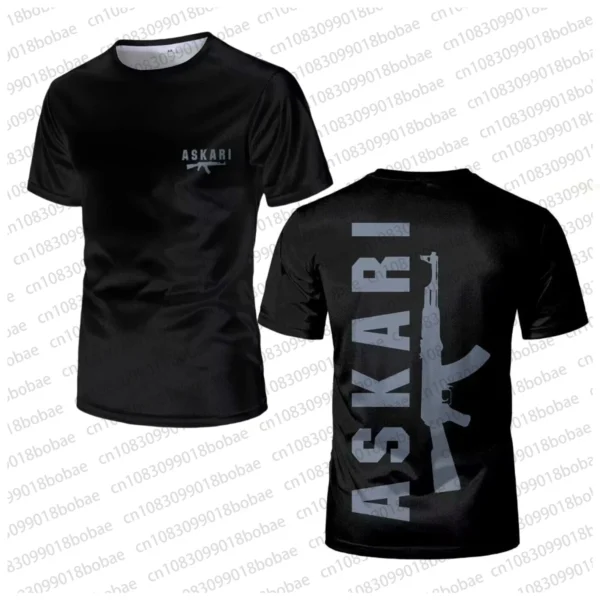ASKARI Boxing Fitness Short Sleeve T-Shirt for Men, Breathable Mesh Sports Tee - Image 2
