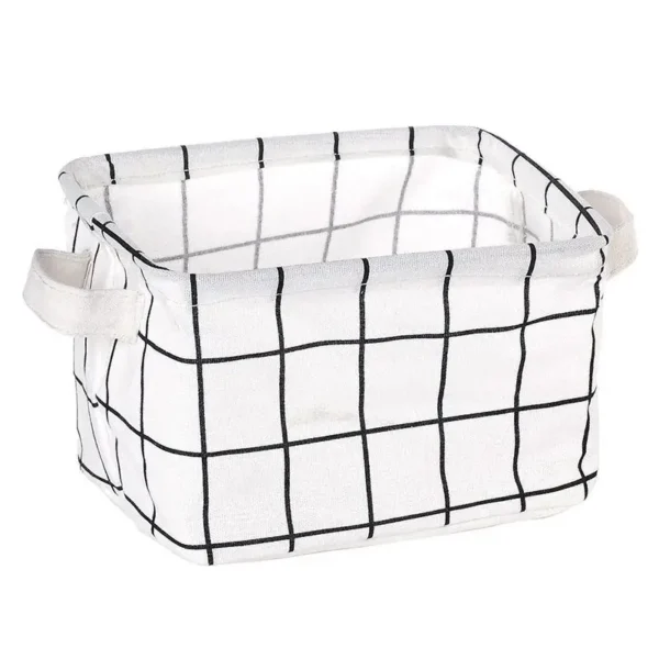 Linen Desktop Storage Basket Sundries Toy Storage Box Laundry Basket Underwear Cosmetic Organizer Office Stationery Organizer - Image 5
