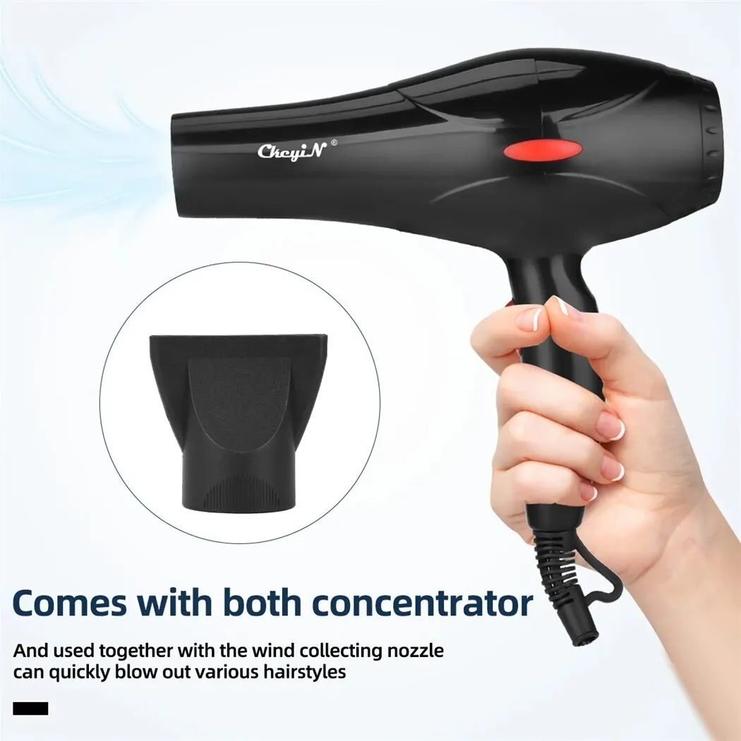 CkeyiN 1600W Hair Dryer Professional Negative Ion Blower Home Use Hot Cold Blow Drying Salon Blower Diffuser Concentrator Nozzle - Image 6