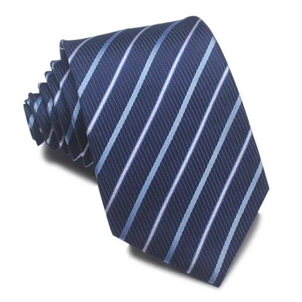 Classic Blue Black Necktie Men Business Formal Wedding Tie 8cm Stripe Plaid Neck Ties Fashion Shirt Dress Accessories - Image 6