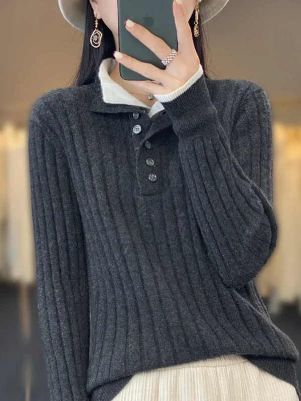 2024 High-Quality Women’s Autumn Winter Casual Pullover Cashmere Sweater, 100% Merino Wool Knitwear