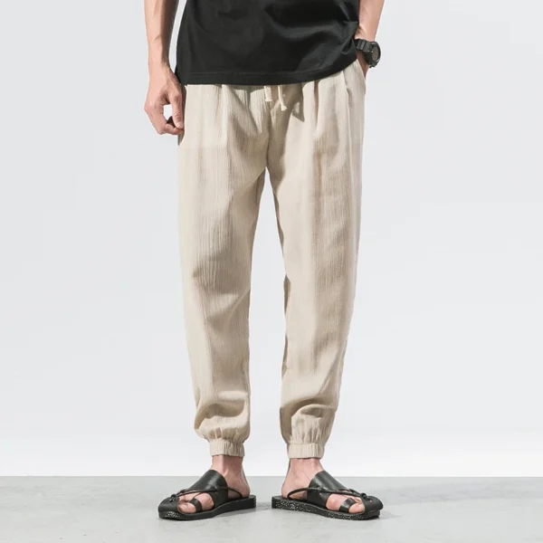 Cotton Linen Casual Harem Pants Men Joggers Man Summer Trousers Male Chinese Style Baggy Pants 2023 Harajuku Clothe - Image 2