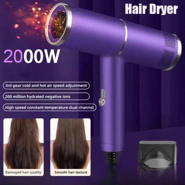Professional Hair Dryer Negative Ionic Blower High-speed Electricturbine Drier Constant Temperature Quickdrying Hair 2025