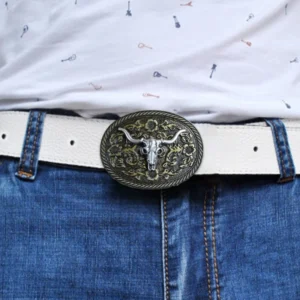 Men’s Waist Belt Buckle Engraved Head Belt Metal Buckle Waistbelt Accessory Western Belt Fastener Clasp Buckle