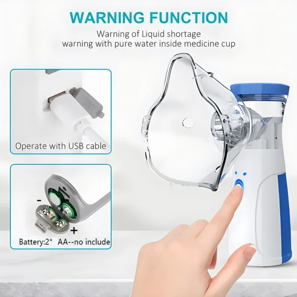 Portable Mesh Nebulizer - Adjustable Fog Volume,Efficient Muting Steam Inhaler for Adults -Medical Device for Respiratory Health - Image 3