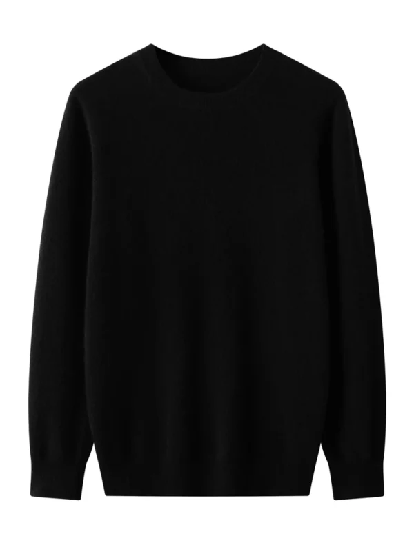 Spring Autumn Merino Wool Pullover Sweater for Men, O-Neck Long Sleeve Cashmere Knitwear - Image 6
