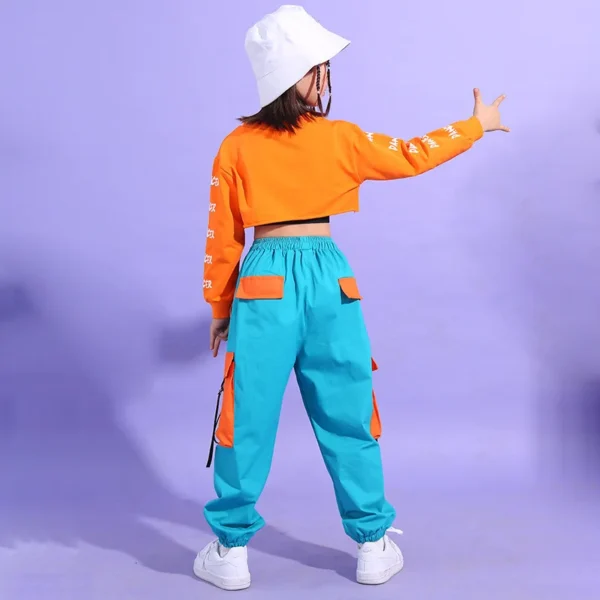 Summer Girls Hip Hop Clothes Set Kids Crop Top + Cargo Pants Street Dance Children Jazz Outfits Teen Streetwear Costumes 4-14Yrs - Image 5