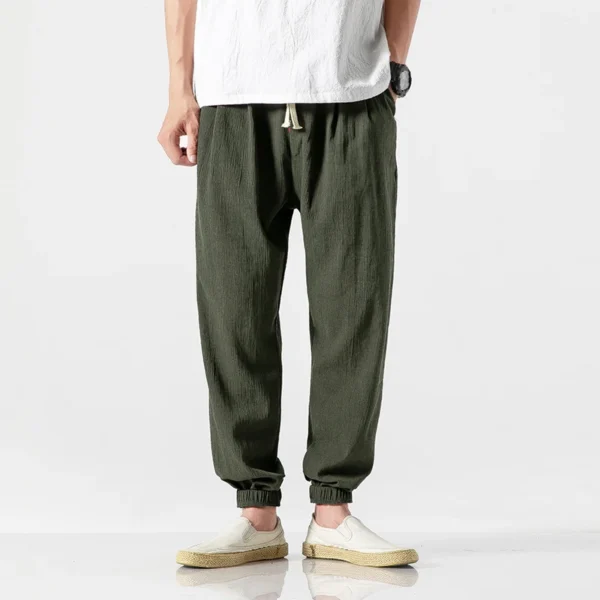 Cotton Linen Casual Harem Pants Men Joggers Man Summer Trousers Male Chinese Style Baggy Pants 2023 Harajuku Clothe - Image 5