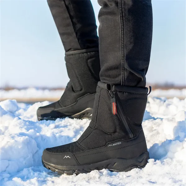 Large Size Winter Men's Boots Warm Plush Ankle Boots Sweat Wicking High-Top Warm Snow Boots Outdoor Sneakers Winter Men's Shoes - Image 5