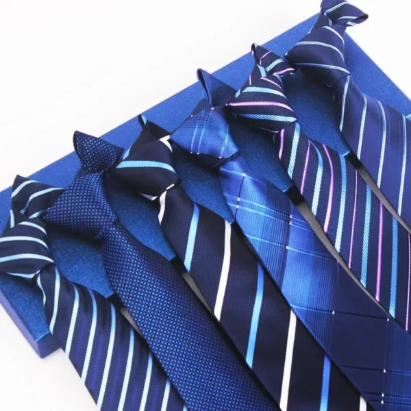Classic Blue Black Necktie Men Business Formal Wedding Tie 8cm Stripe Plaid Neck Ties Fashion Shirt Dress Accessories - Image 2
