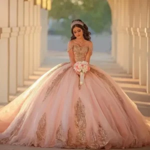 Angelsbridep Customized Saudi Arabic Luxury Pink Ball Gown Quinceanera Dresses 2025 Women Occasion Sweet 16 Birthday Party Gown