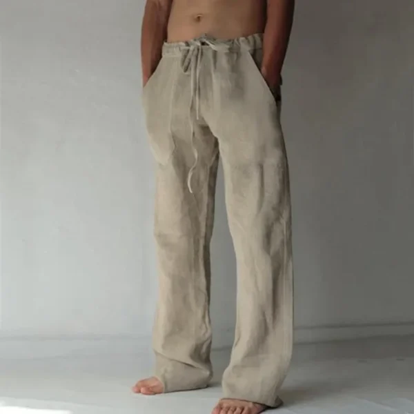 Summer Spring 2023 New Men's Cotton Linen Pants Male Autumn New Breathable Solid Color Linen Trousers Fitness Streetwear S-3XL - Image 4