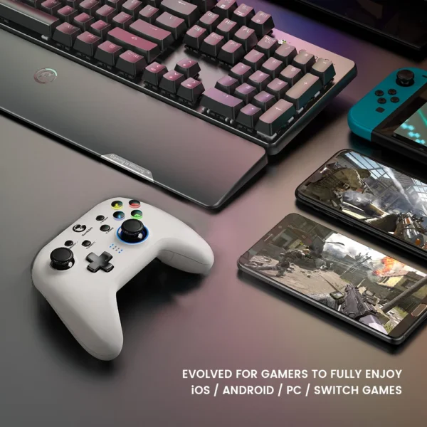 GameSir T4 Pro White Version – Wireless Bluetooth Gaming Controller, 2.4G Gamepad for Switch, PC, Cellphone - Image 2