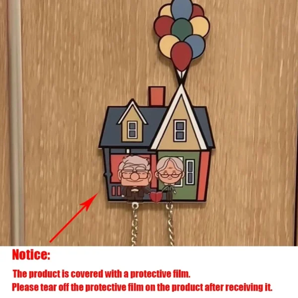 Couple Key Holder Shared Keychain Hanger Door Prevent Loss Key Pendant Lover House Up Moive Key Ring Home Decor For Girl Gift - Image 2