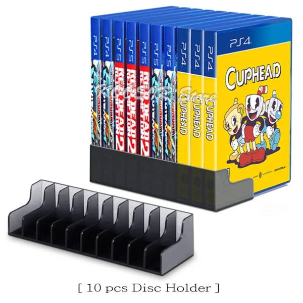 PS5 PS4 Game Card Disc Box – 10-Piece Game CD Disks Case Holder, Universal Storage Bracket for PlayStation 5 & 4