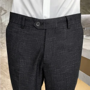 Black pinstripe Mens Striped Suit Pants,Fashion Slim Fit Trousers,Suitable for Business,Office,Interview,Casual Pant, Asian Size
