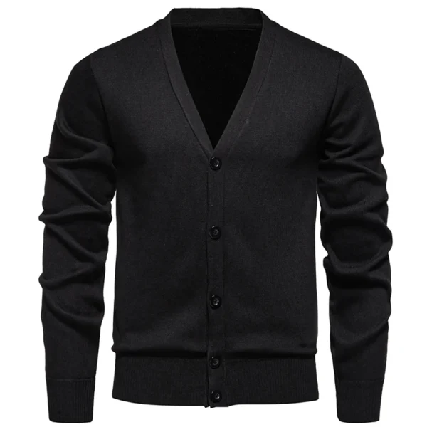 2024 Men Sweater Cardigan Business Casual Classic V-neck Solid Color Cardigan Men Sweater Korean Fashion Trend Knitwear Sweater - Image 6