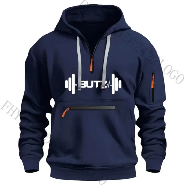 Autumn and Winter New Men's Fashion Brand Digital Print Multi-Pocket Zipper Casual Loose Long-Sleeved Hoodie Sports Clothing - Image 5