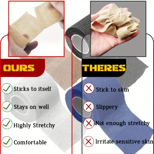 Sports bandage Breathable self-adhesive packing elastic bandage pet tape Sports wrist finger joint knee - Image 4