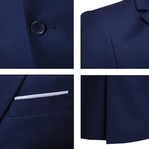 Men’s 3-Piece Blazer Set, Elegant Formal Suits, Business Luxury Full Vest Pants Coats Classic Jackets - Image 6