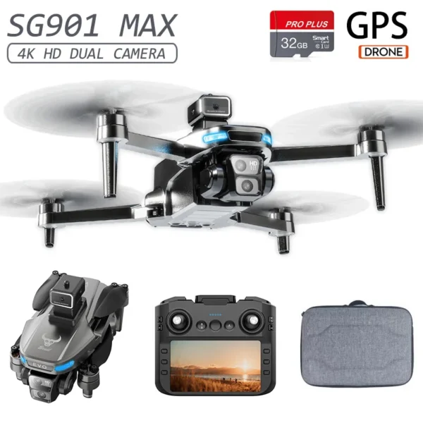Max Pro Drone with Dual Cameras, GPS, Brushless Motors, Obstacle Avoidance, 4.5-inch Control Screen - Image 6