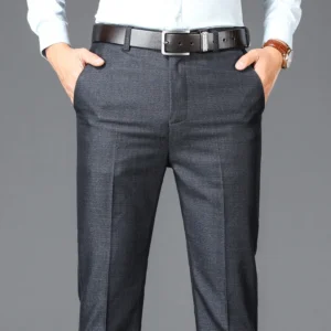 New Business Casual Suit Pants for Men, featuring a sleek high-waist design with a classic straight fit, perfect for office and formal occasions. Elevate your wardrobe with these stylish, plus-size-friendly long trousers.