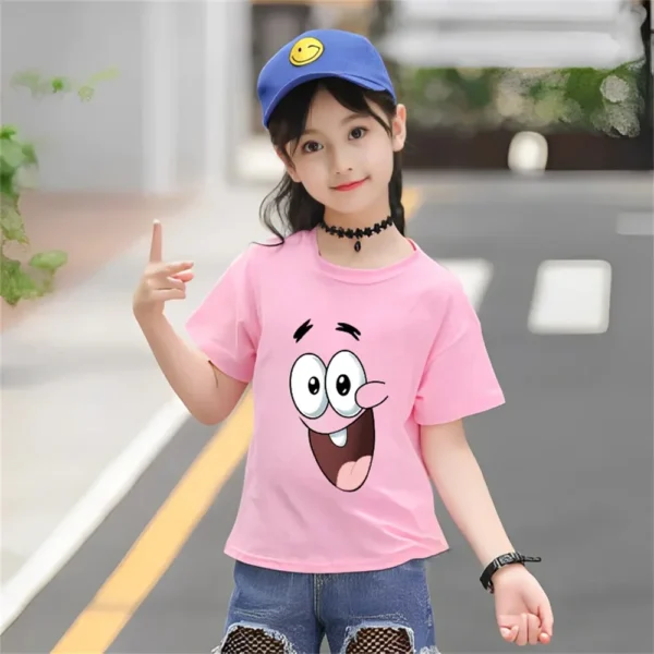 New SpongeBob T-shirt Kids Sweatshirt Kids Short Sleeve Boys Girls Clothing Summer Short sleeve ages 3-12 - Image 2