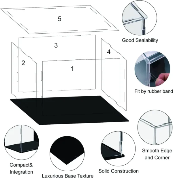 222 Size Acrylic Display Case for Collectibles Assemble Clear Acrylic Box Protection Showcase for Action Figures Organizing Toys - Image 2