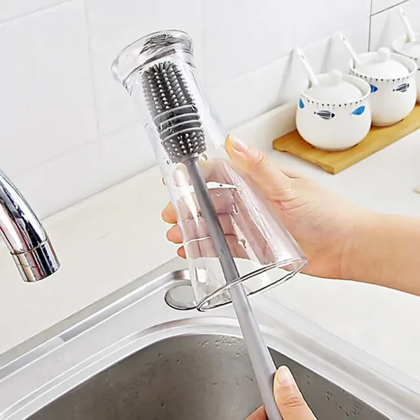 Silicone Bottle Brush Cup Scrubber Glass Cleaner Kitchen Cleaning Tool Useful Things for Home - Image 4