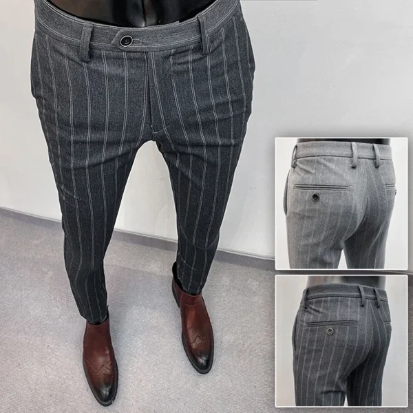 Men Suit Pants Formal Trousers Pantalone Hombre Stretch Slim Solid Color Casual Dress Full Length Pants Fashion New Men Clothing - Image 3