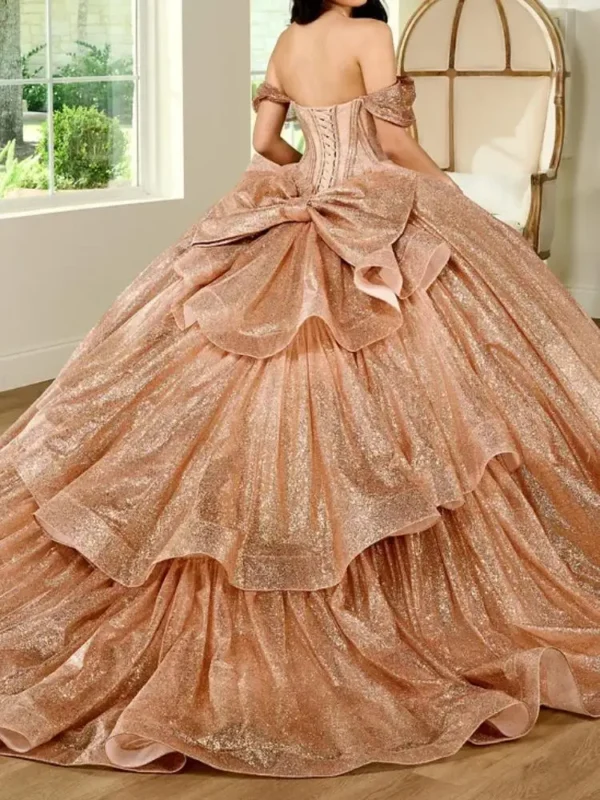 AQ121 Customized Ball Gown Prom Dresses Sweet 16th Girl Illusion Bow Women Party Formal Wear vestidos de 15 quinceañera 2024 - Image 3