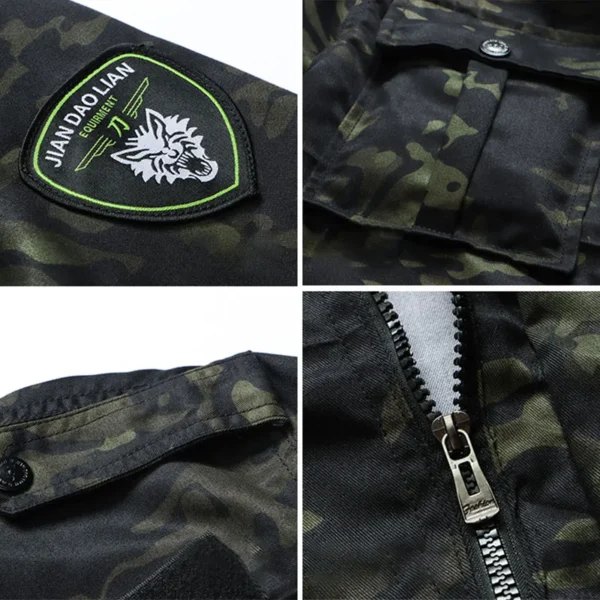 Outdoor Wear-Resistant Camo Set for Men, Multi-Pocket Ripstop Training Suit for Fishing - Image 6