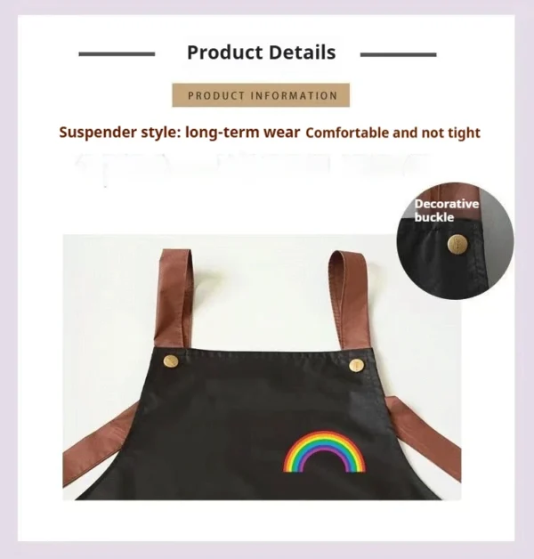 Kitchen Household waterproof and antifouling large pocket hotel restaurant coffee shop food Western pastry work clothes apron - Image 6