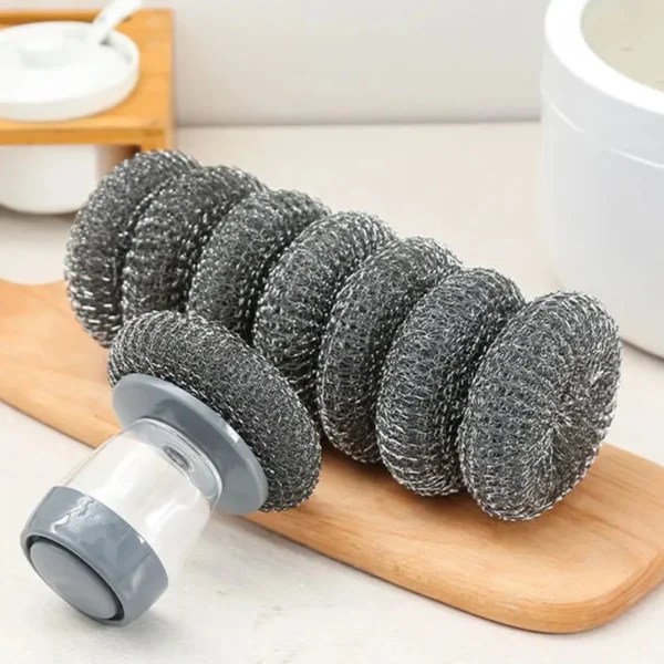 Kitchen Soap Dispensing Dishwashing tool Cleaning Brushes Easy Use Scrubber Wash Clean Tool Soap Dispenser Brush Gadgets - Image 2
