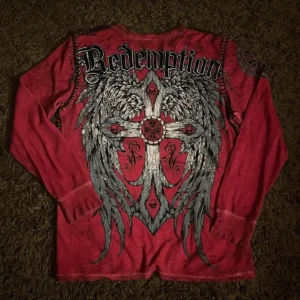 Affliction Long sleeved T shirt Y2K New Hip Hop Round Neck Oversized T shirt Mens Womens Casual Gothic Clothing Tops Streetwear