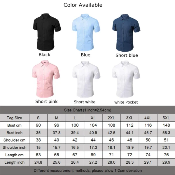 Summer Short Sleeve White Shirt Men's No Iron Anti-wrinkle Sales Bank Business Workwear Suit Blouse Men Formal Attire - Image 2
