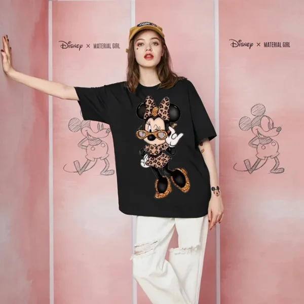 Vintage Women Tshirt Ulzzang Harajuku Mickey Minnie Printed Femme Tshirt Oversized Loose Casual 90s Streetwear - Image 4