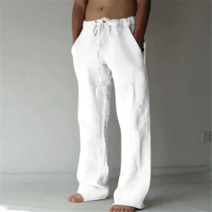 Summer Spring 2023 New Men's Cotton Linen Pants Male Autumn New Breathable Solid Color Linen Trousers Fitness Streetwear S-3XL