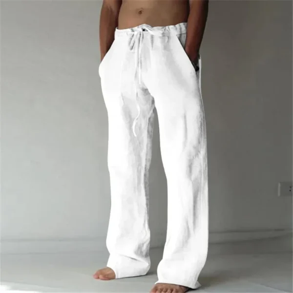 Summer Spring 2023 New Men's Cotton Linen Pants Male Autumn New Breathable Solid Color Linen Trousers Fitness Streetwear S-3XL