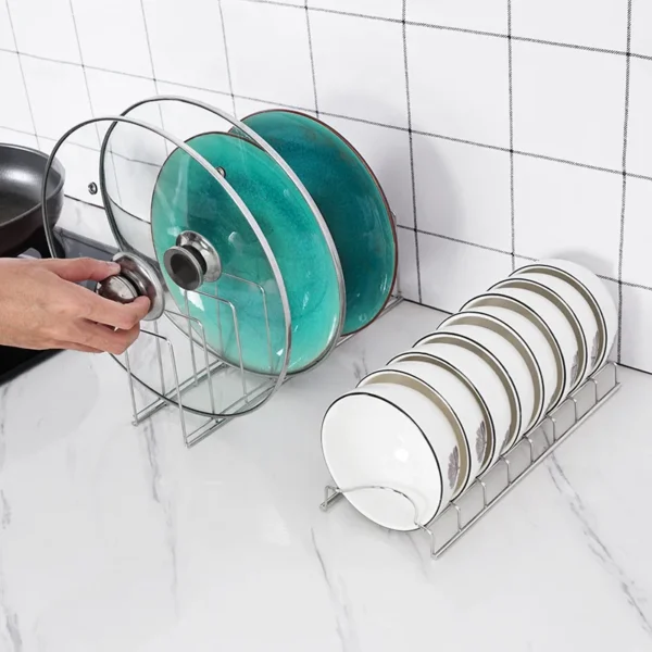 Stainless Steel Dish Drainer Rack Ociekacz Do Naczyn Kitchen Household Storage Organizer Drying Bowl Holder Simple Pot Lid Shelf - Image 5