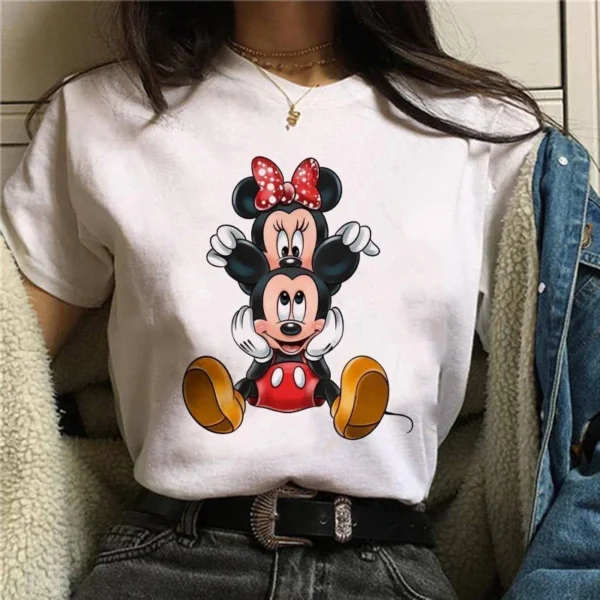 90s Y2k Mickey Print T-shirts for Women Fashion Minnie Mouse T Shirt Streetwear Female Clothes Kawaii Disney Tshirt - Image 5