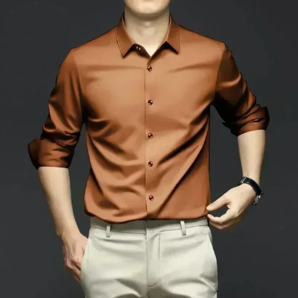 S-6XL Men's Shirt Long Sleeve Non iron Wrinkle Resistant Business Dress High end Professional Casual Suit White Shirt - Image 3