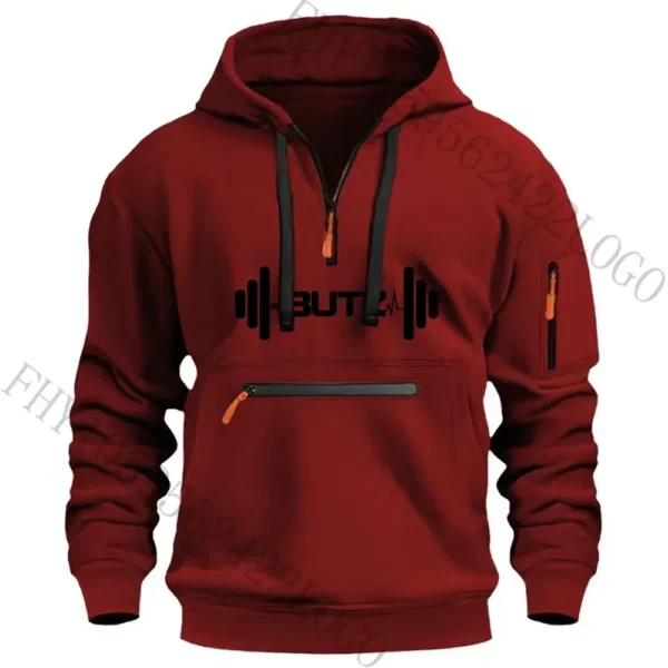 Autumn and Winter New Men's Fashion Brand Digital Print Multi-Pocket Zipper Casual Loose Long-Sleeved Hoodie Sports Clothing - Image 4
