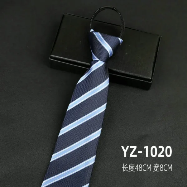 Ties men's formal business groomwedding student women's professional shirt red black blue zipper lazy person neck tie - Image 4
