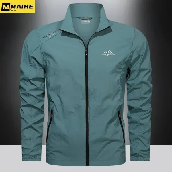 Men Summer Windbreaker Zip Pockets UV Sun Protection Jackets Breathable Ultra-Light Working Clothes Outdoor Skin Thin Coats Camp - Image 3