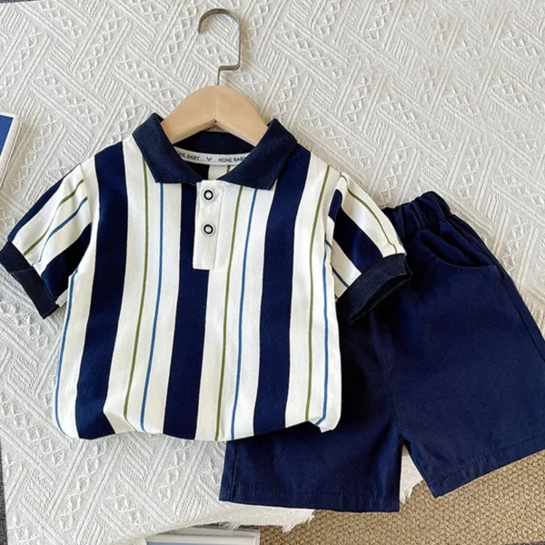 Children Clothing mother Kids Clothes Children's Sets Boys T-shirt Shorts Summer Cotton Short sleeve fashion Suit2PCS - Image 2