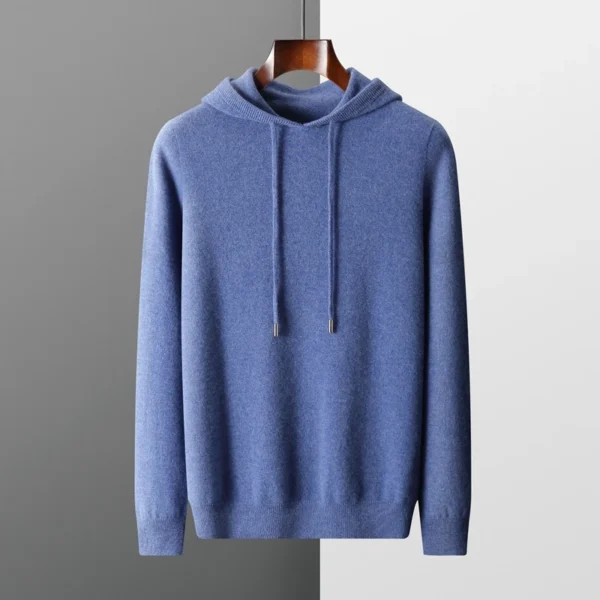MVLYFLRT Men’s One-Piece Ready-to-Wear Hoodie 100% Merino Wool Knitted Sweatshirt Autumn Winter Casual Large Top Long Sleeved - Image 3