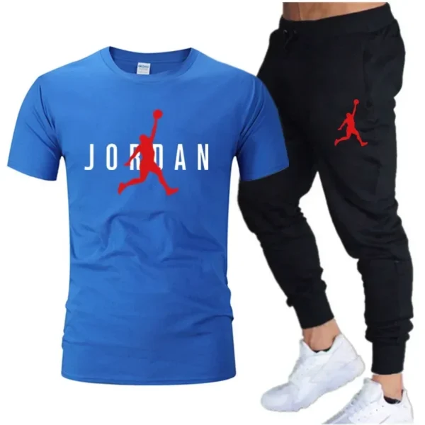 2025 Summer Men’s Tracksuit, Short Sleeve T-Shirt + Trousers 2-Piece Set - Image 4